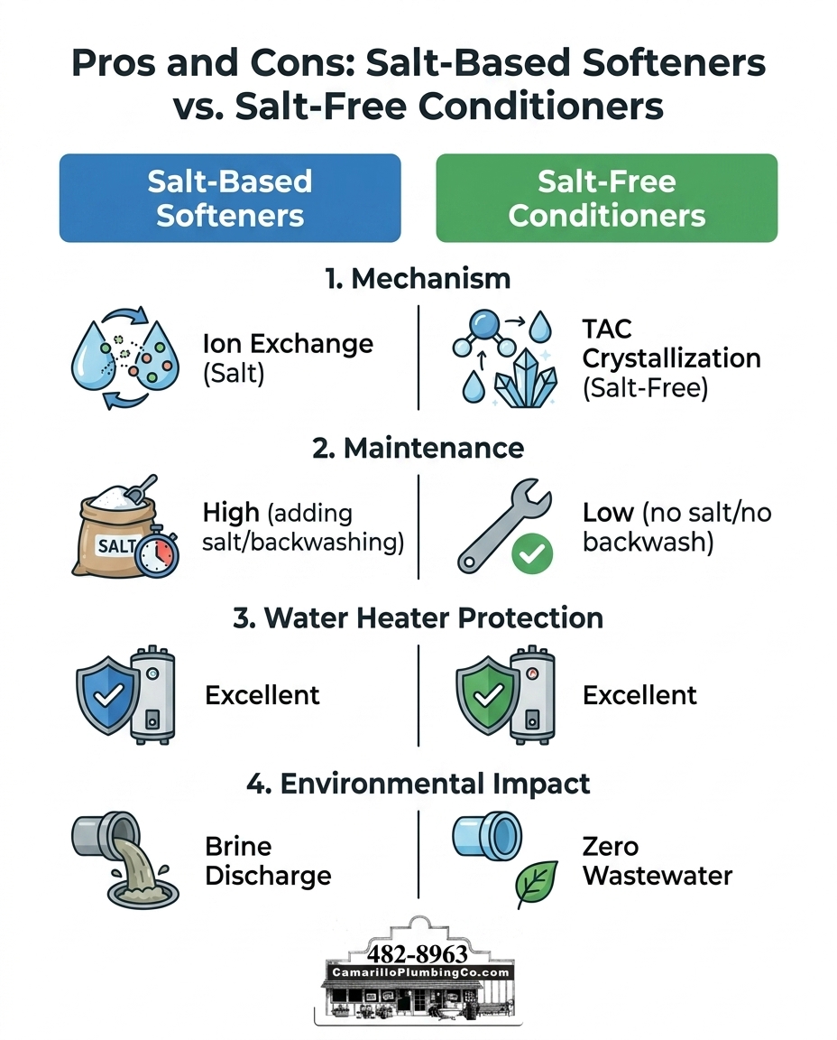 Pros and Cons: Salt-Based Softeners vs. Salt-Free Conditioners