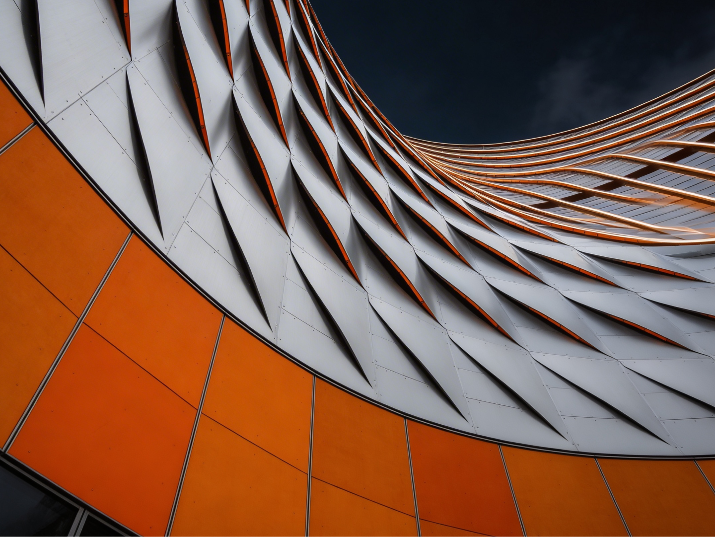 Orange and silver panels