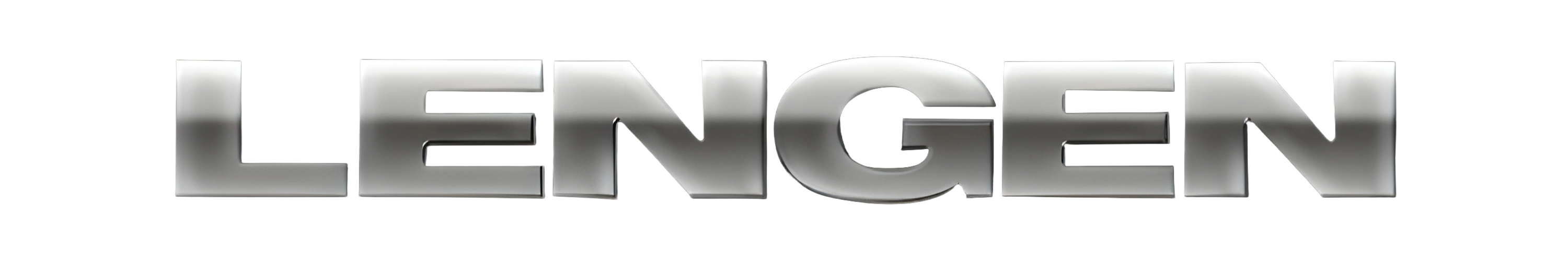 Word LENGEN in silbernem 3D-Stil auf schwarzem Hintergrund.