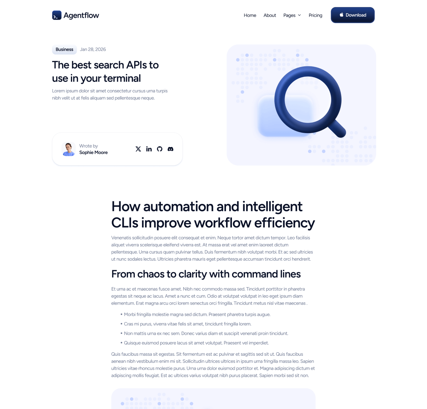 Agentflow - Blog Post Page - Terminal AI Assistant Webflow Template