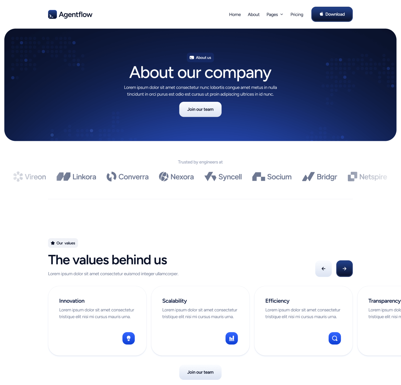 Agentflow - About Page - Terminal AI Assistant Webflow Template