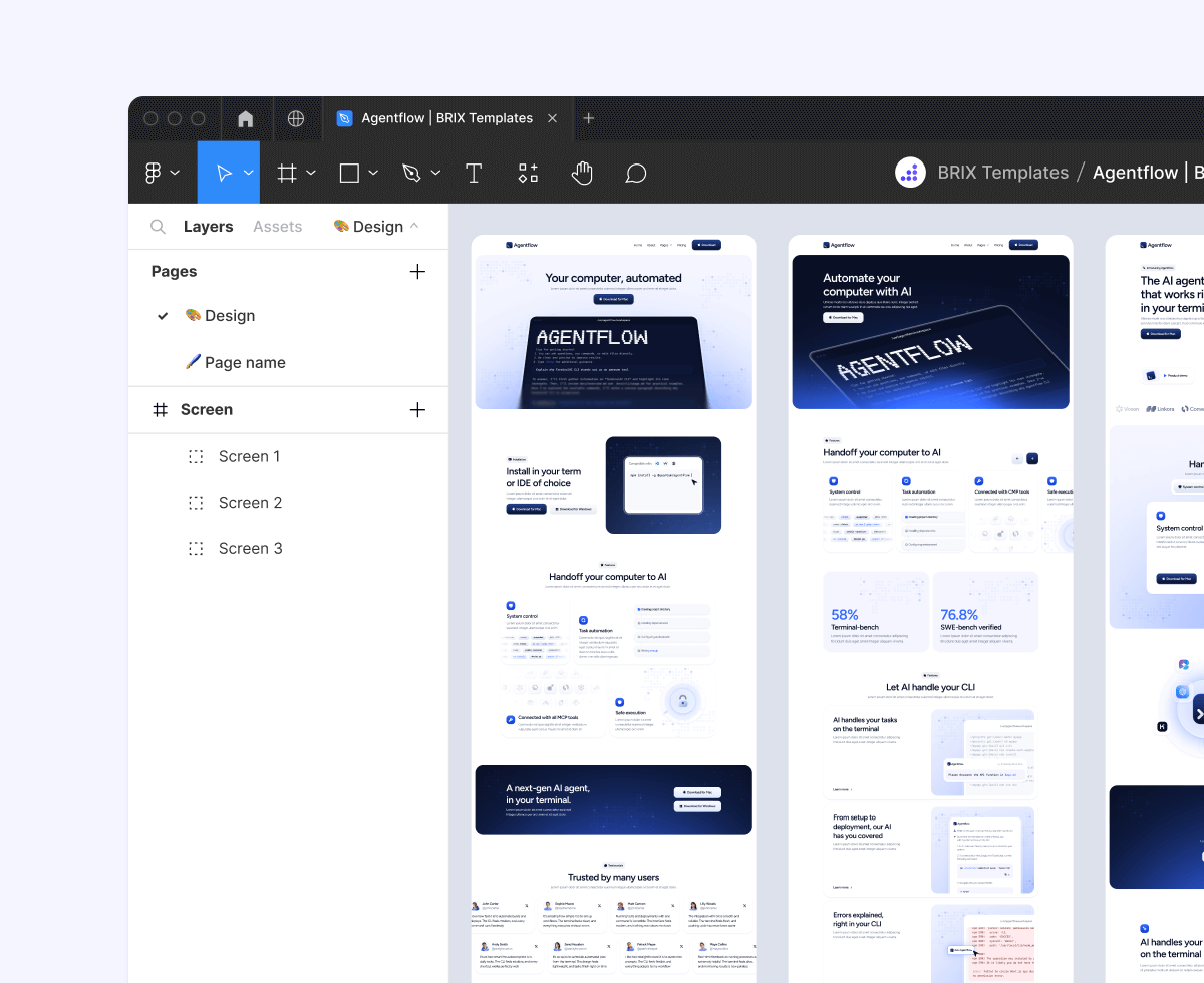 Agentflow - Figma File Included - Terminal AI Assistant Webflow Template