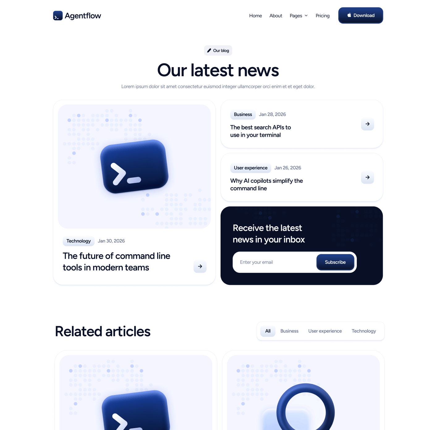 Agentflow - Blog V2 Page - Terminal AI Webflow Template