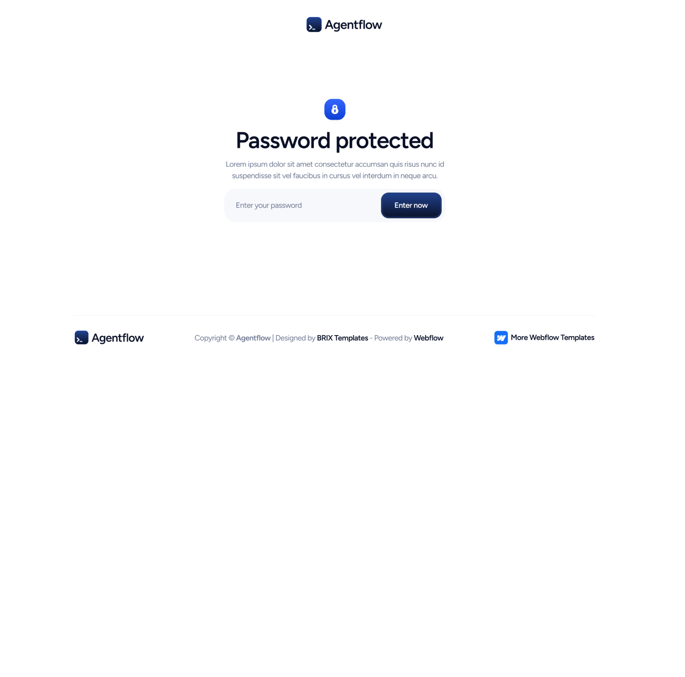 Agentflow - Password Protected Page - Terminal AI Webflow Template
