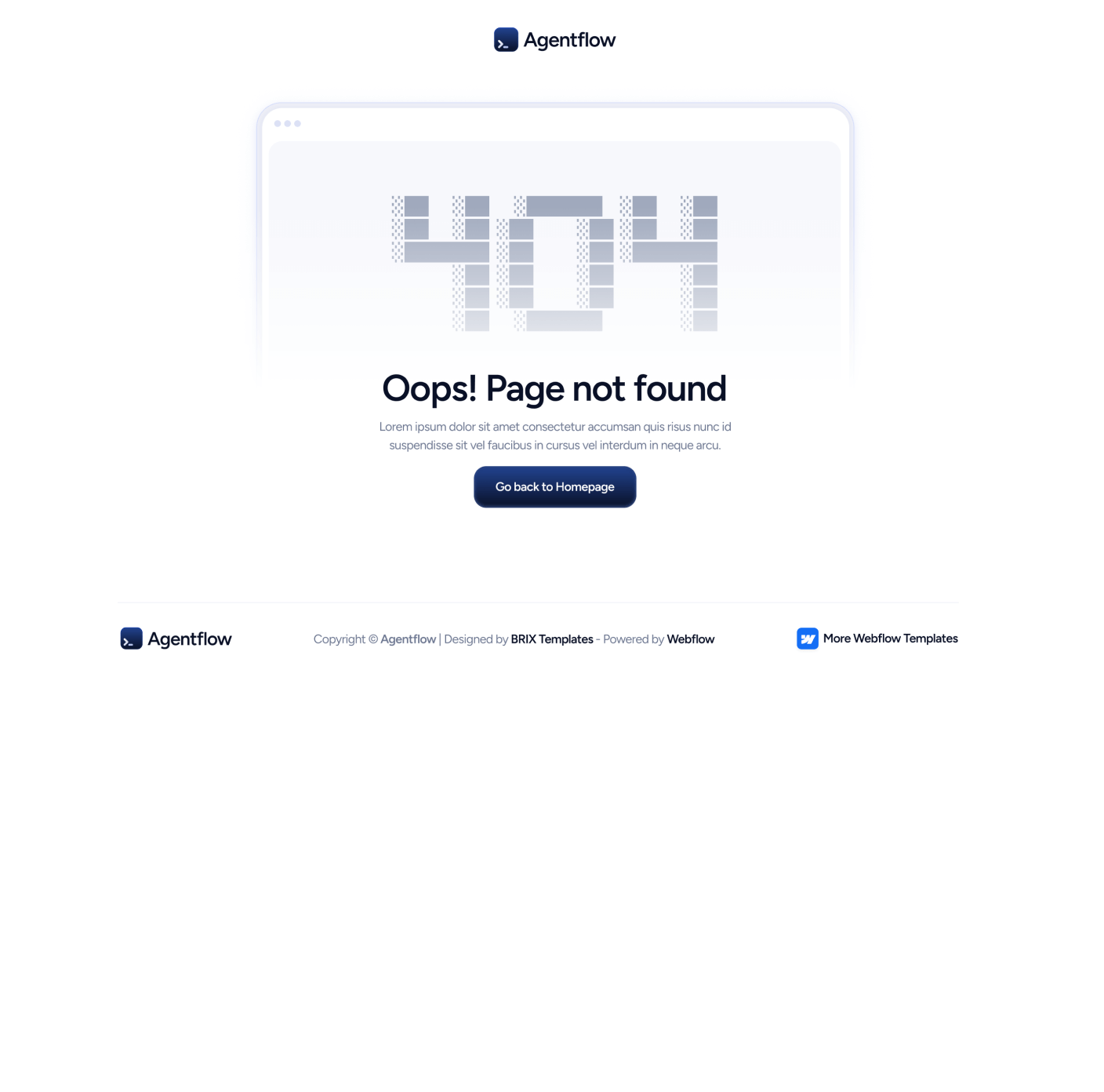 Agentflow - 404 Page - Terminal AI Webflow Template