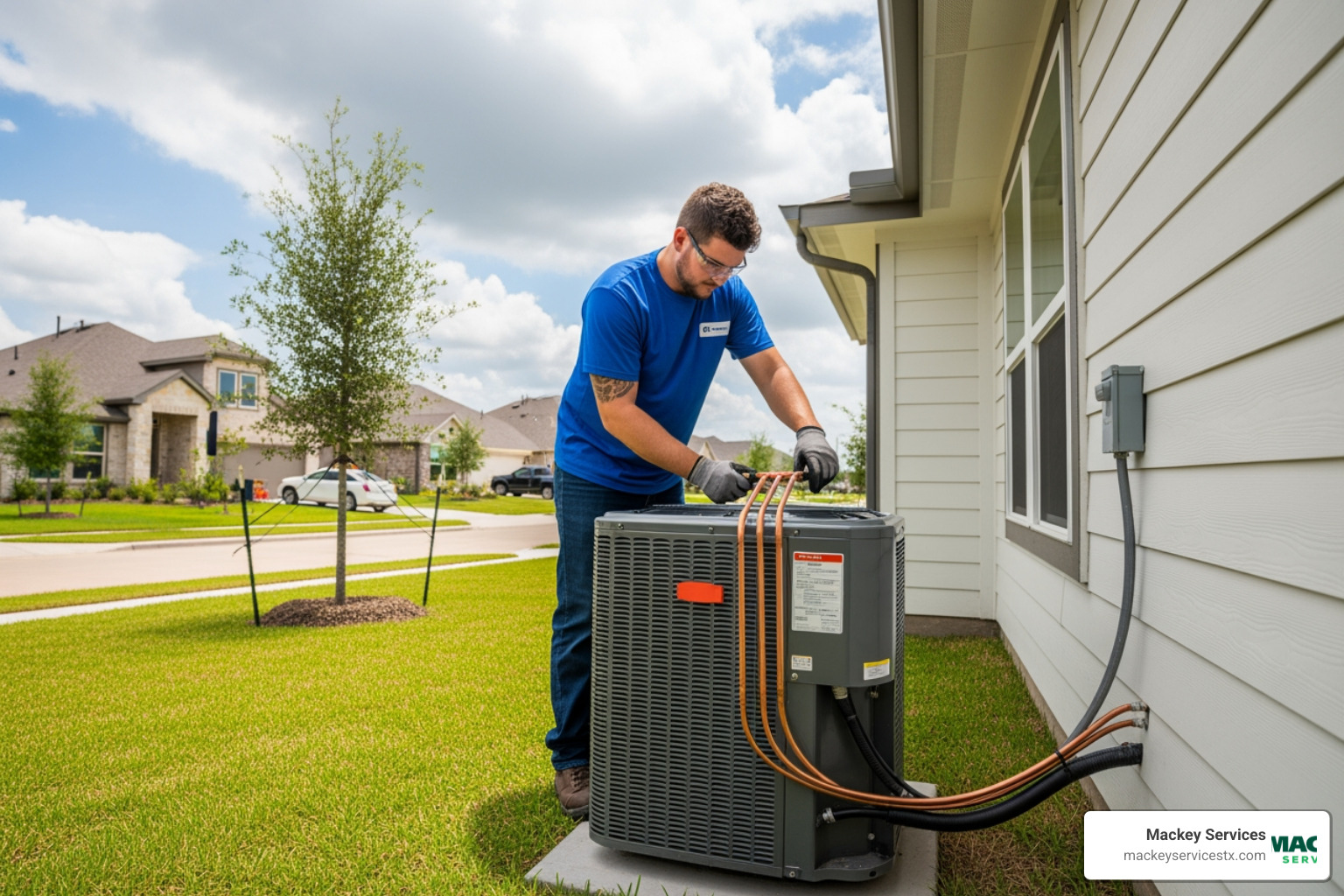 infographic showing benefits of new AC installation including 40% energy savings, 15-20 year lifespan, improved indoor air quality, increased home value, smart thermostat compatibility, and proper humidity control for League City climate - ac installation league city tx infographic showing benefits of new AC installation including 40% energy savings, 15-20 year lifespan, improved indoor air quality, increased home value, smart thermostat compatibility, and proper humidity control for League City climate - ac installation league city tx