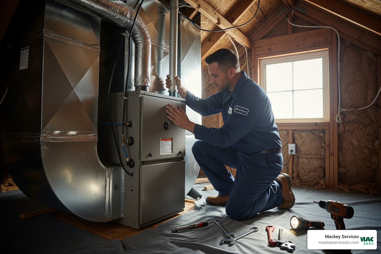 Infographic explaining the benefits of a modern, energy-efficient heating system like improved air quality and consistent temperatures - residential heating installation in league city, tx