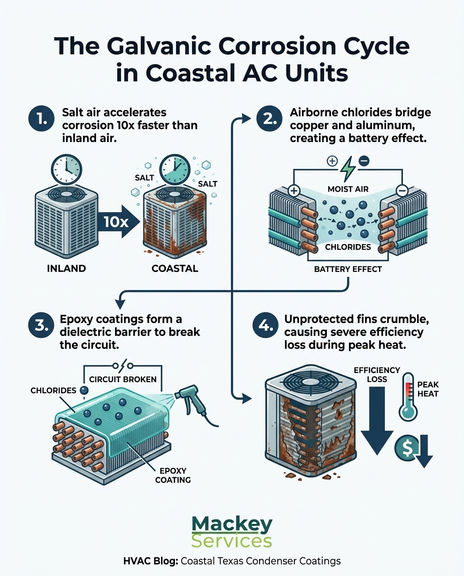 The Galvanic Corrosion Cycle in Coastal AC Units