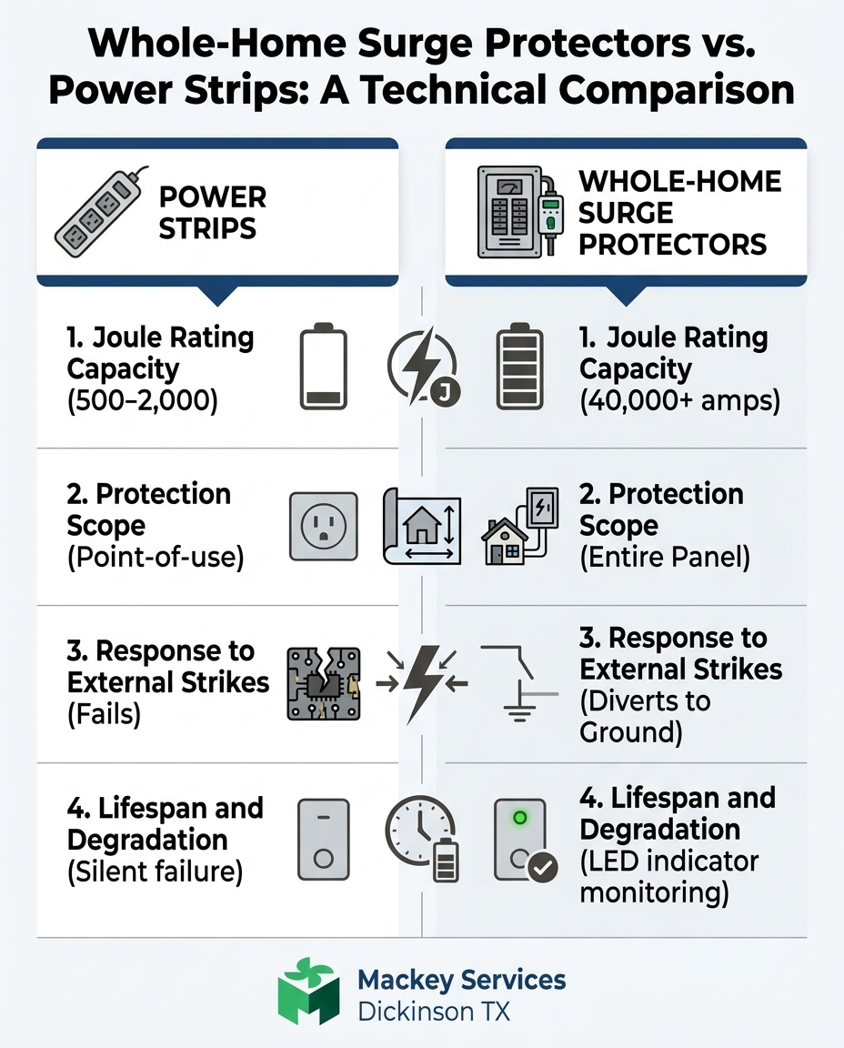 Whole-Home Surge Protectors vs. Power Strips: A Technical Comparison