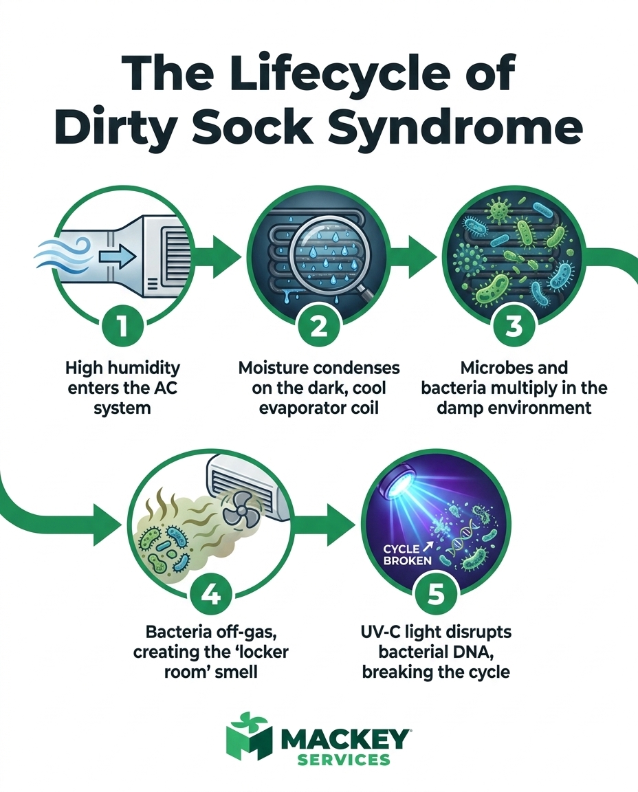 The Lifecycle of Dirty Sock Syndrome