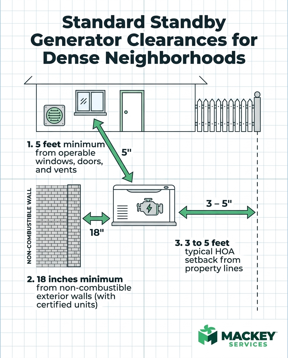Standard Standby Generator Clearances for Dense Neighborhoods