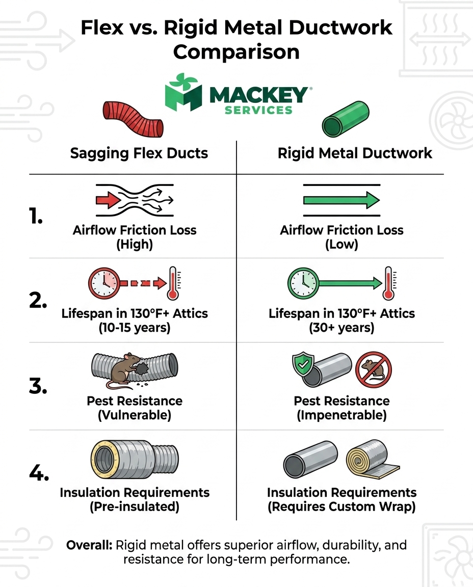 Flex vs. Rigid Metal Ductwork Comparison
