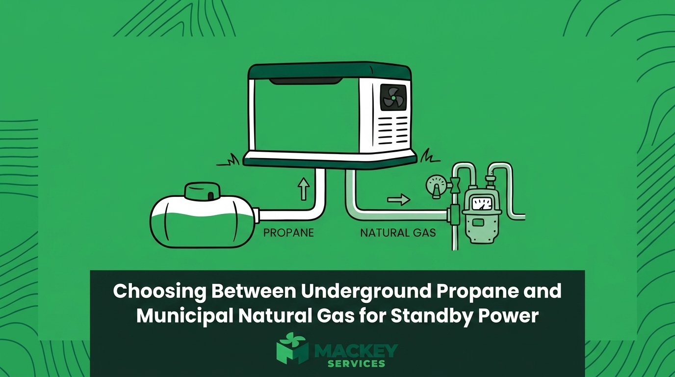 Choosing Between Underground Propane and Municipal Natural Gas for Standby Power
