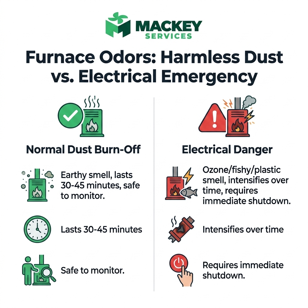 Furnace Odors: Harmless Dust vs. Electrical Emergency