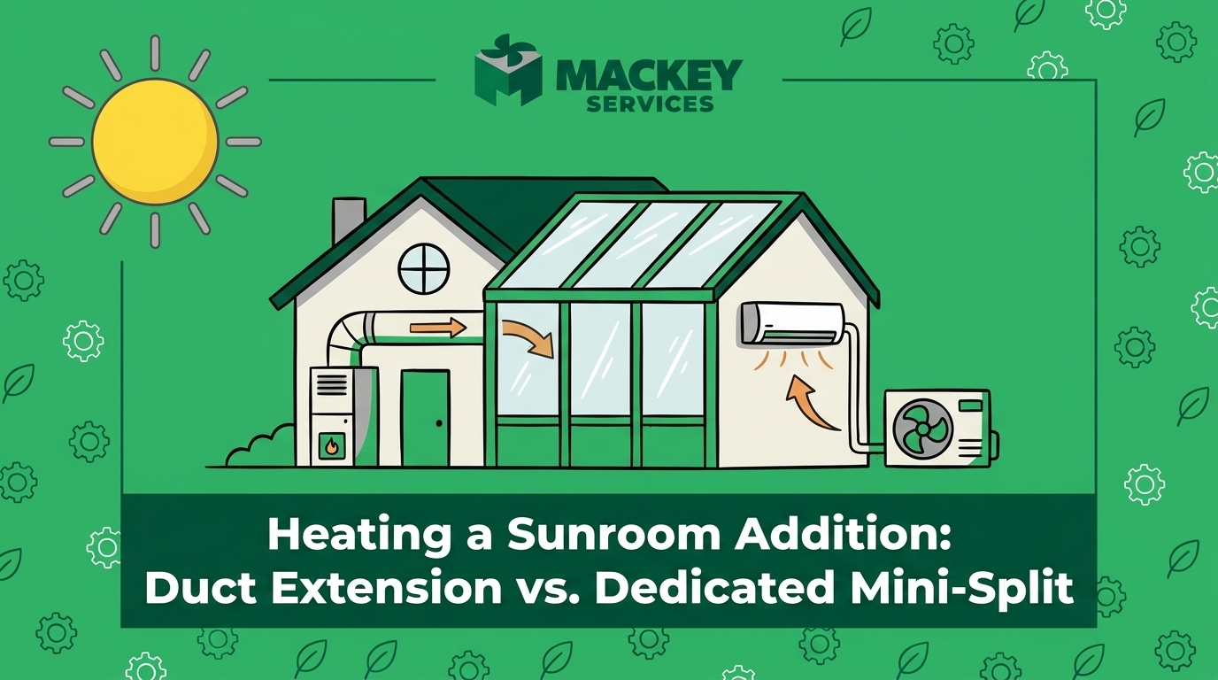 Heating a Sunroom Addition: Duct Extension vs. Dedicated Mini-Split