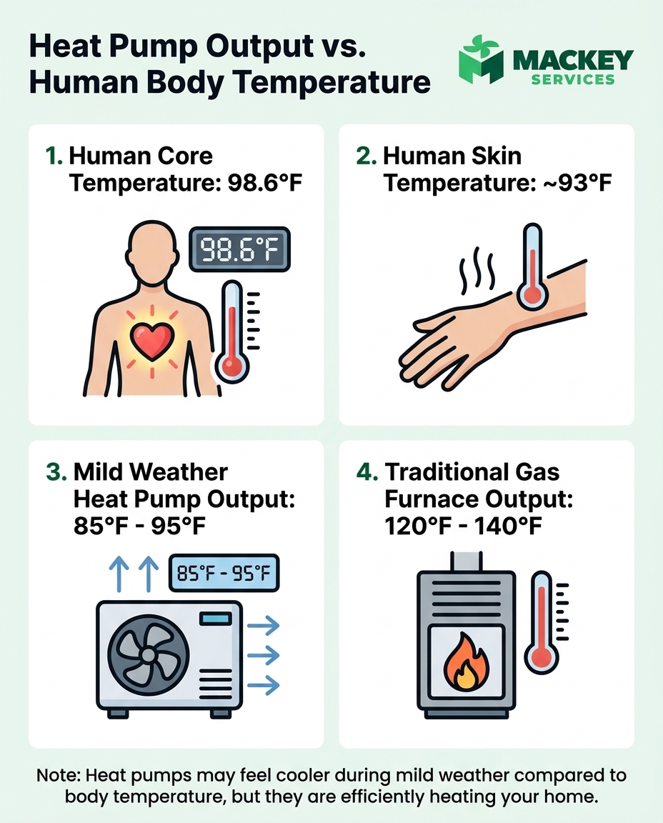 Heat Pump Output vs. Human Body Temperature