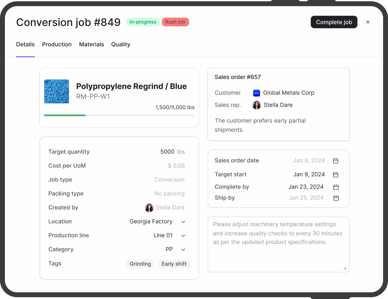 conversion job screenshot