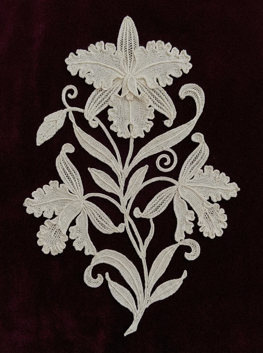 Koronka na bordowym tle