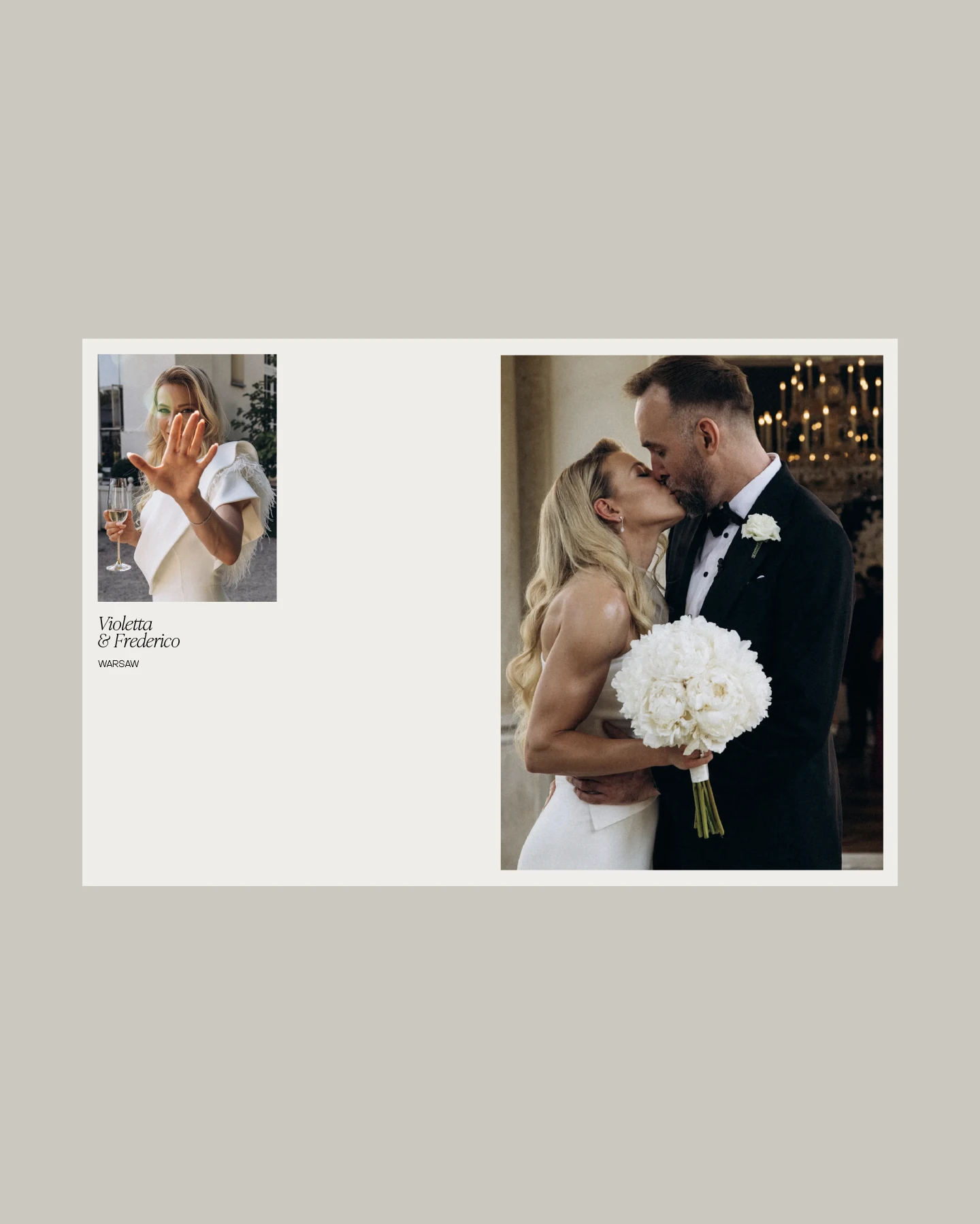 Strona internetowa agencji ślubnej, portfolio pary