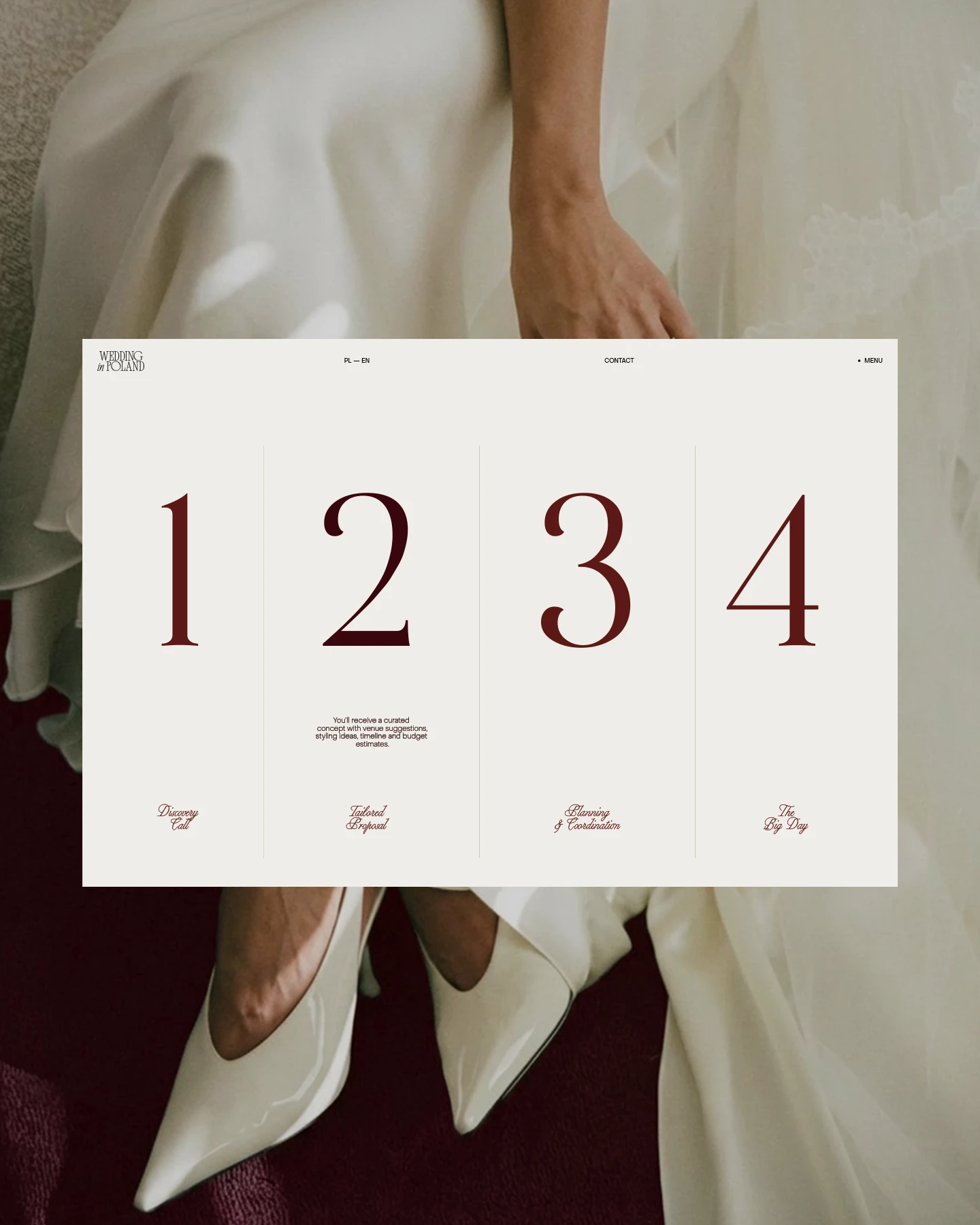 Strona internetowa agencji ślubnej, widok jak działamy