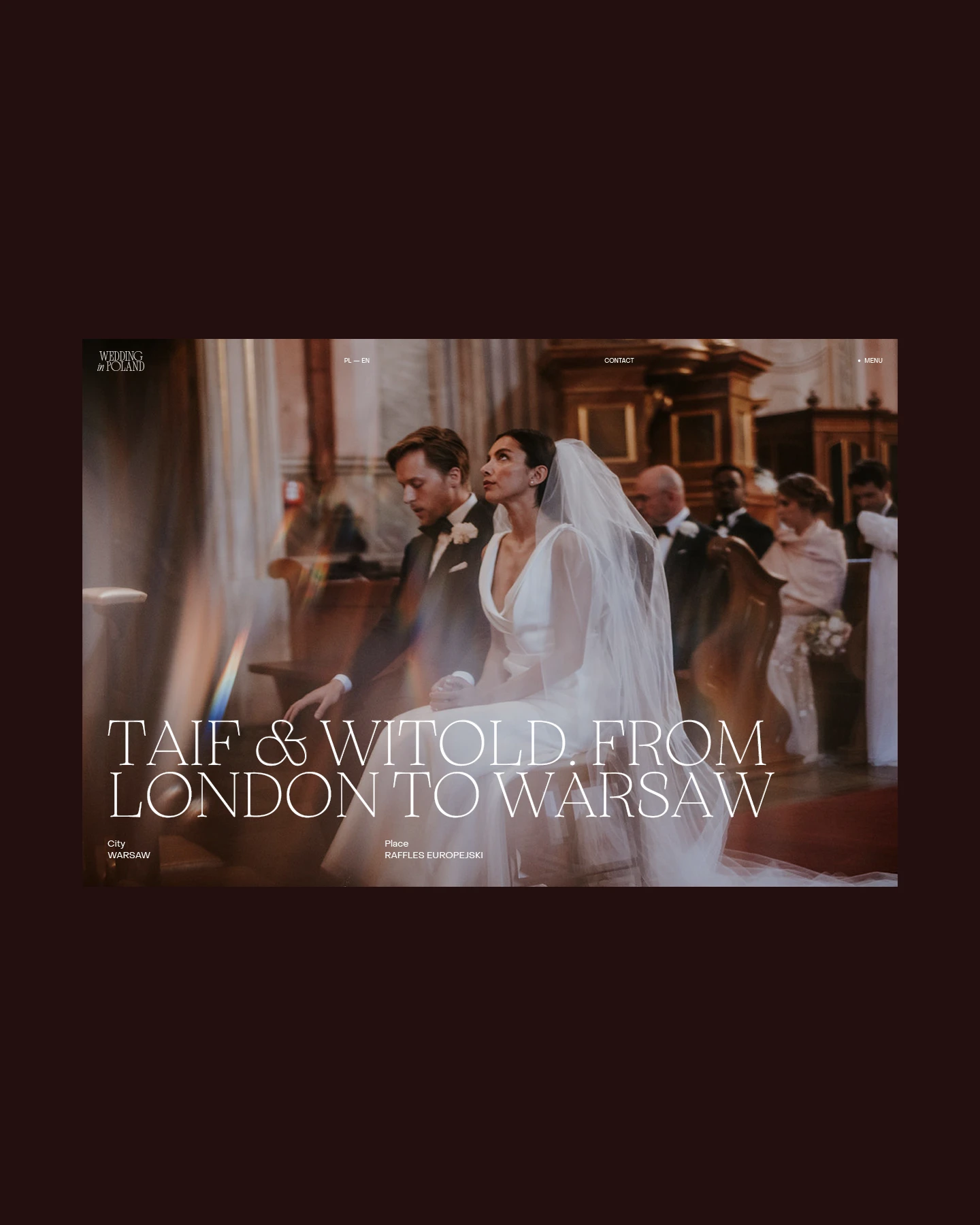 Strona internetowa agencji ślubnej, widok portfolio pary