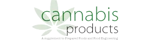 Text logo reading 'cannabis products' with 'cannabis' in green and 'products' in black.