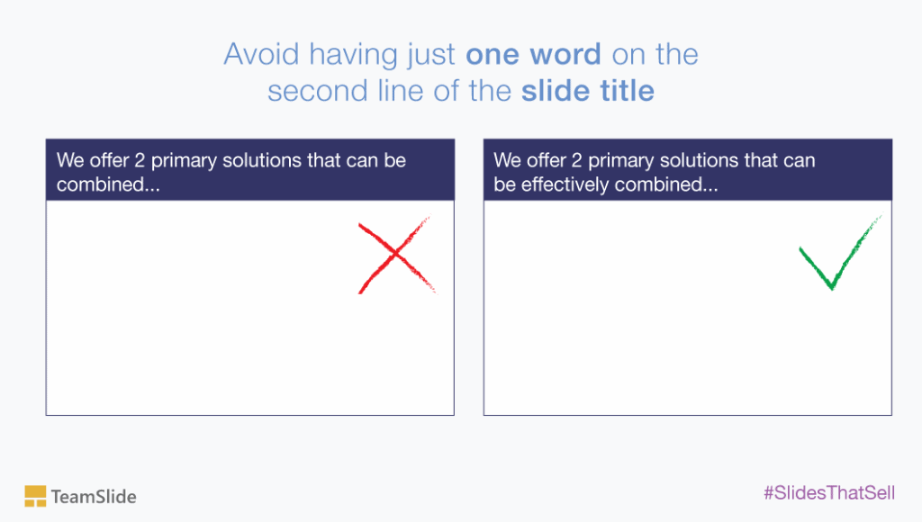 PowerPoint title hanging words
