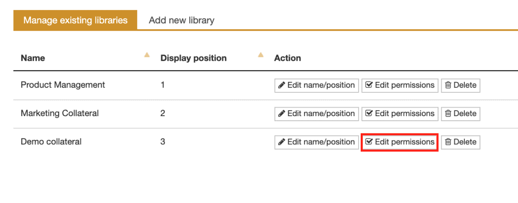 edit PowerPoint library access permissions in TeamSlide