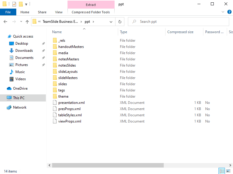 PowerPoint .zip contents