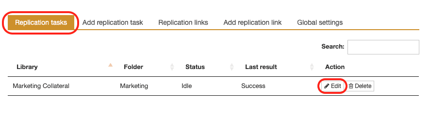 edit replication task