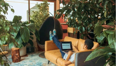 man on computer - client trust image