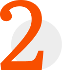 Large orange number 2 overlapping a light gray circle background.