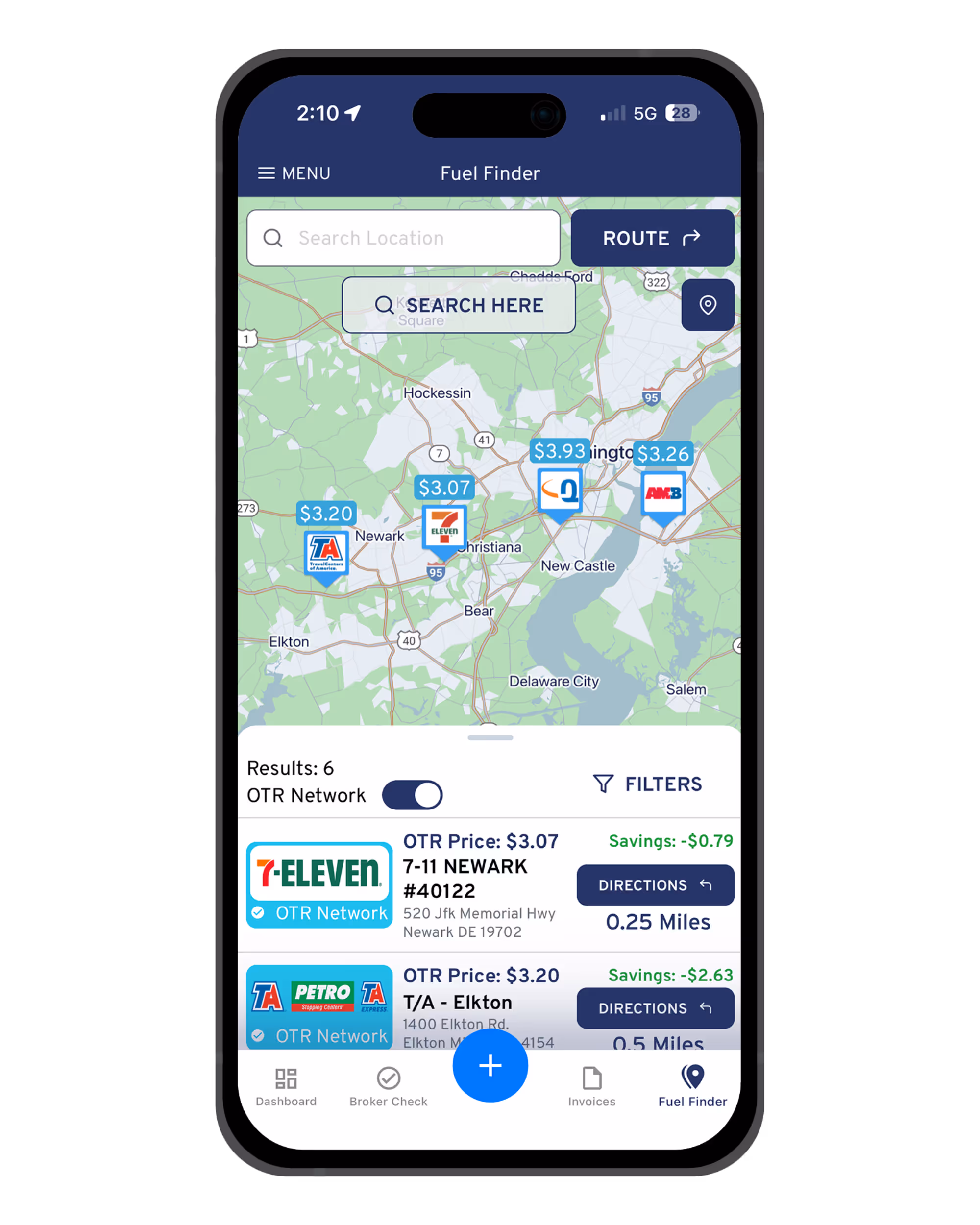 Fuel Finder in the OTR Mobile App