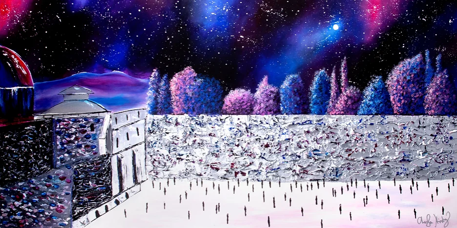 Brilliant Night at the Kotel vinyl Sukkah print