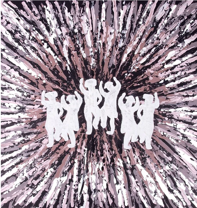 Dancing Chassidim vinyl Sukkah print