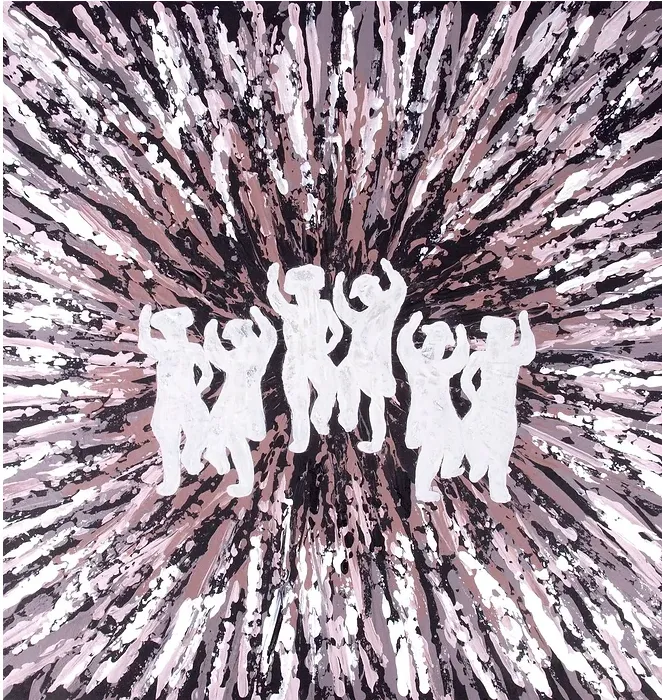 Dancing Chassidim vinyl Sukkah print