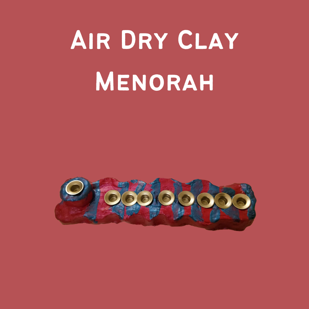 Air dry clay menorah