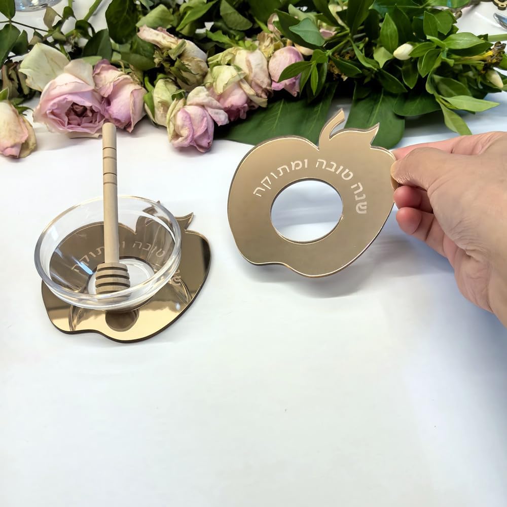 Rose-Gold Apple Honey Dish Sets, Set of 6