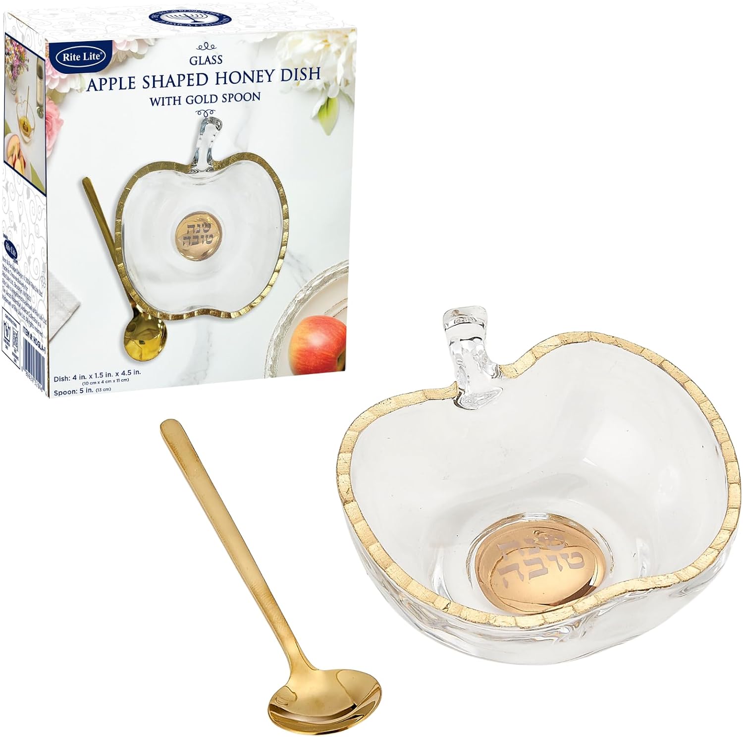 Rite Lite Glass Apple Honey Dish