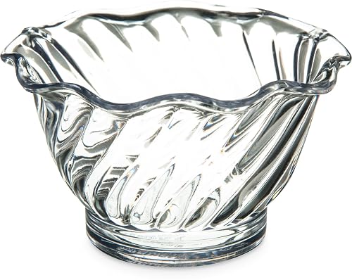 Clear 5-ounce plastic dessert dish makes a lightweight form for puddings, snacks or small craft projects