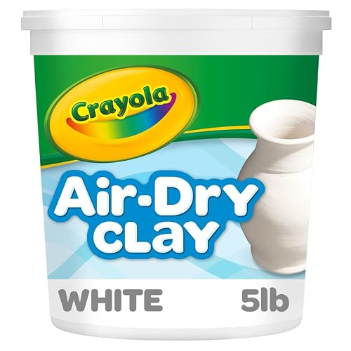 Resealable bucket contains five pounds of natural-white Crayola modeling clay that dries without a kiln