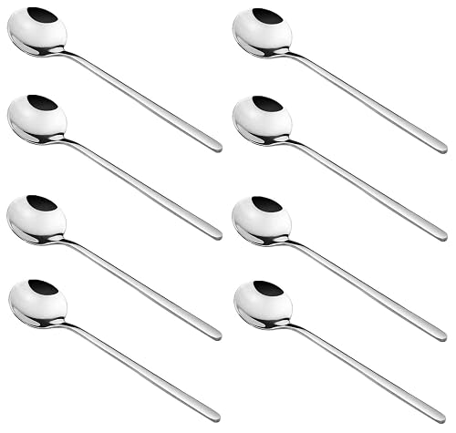 Set of 18 compact stainless-steel espresso spoons, 5.1 inches, durable and rust-resistant
