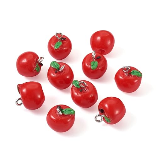 Resin apple charm beads