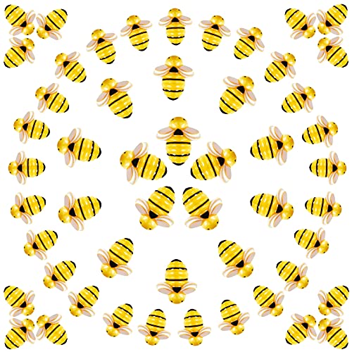Tiny yellow-and-black resin bees with cream wings