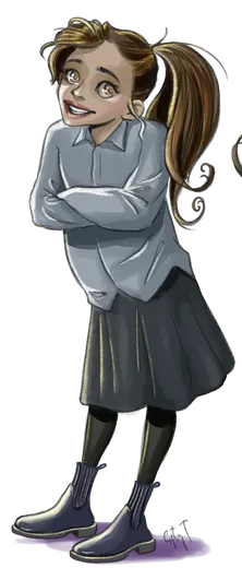 Rina with her arms crossed