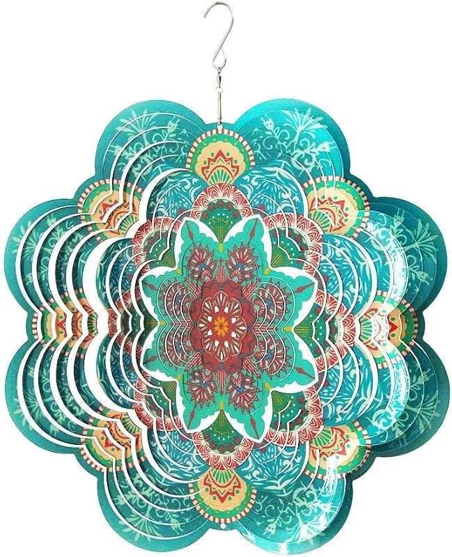 Blue mandala wind spinner