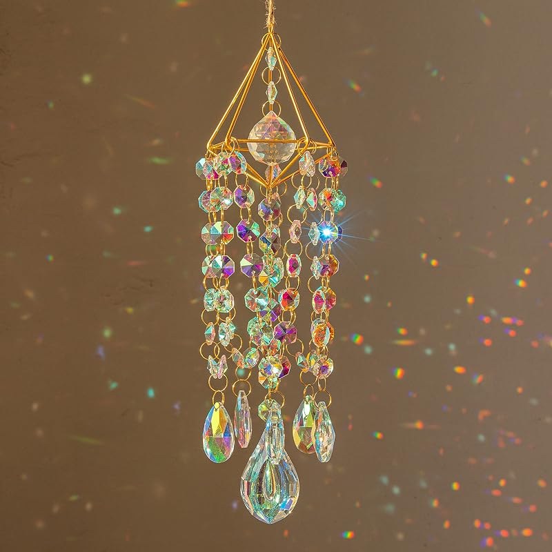 Gold and crystal suncatcher
