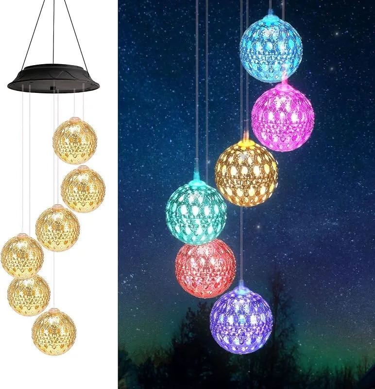 Solar light wind chimes