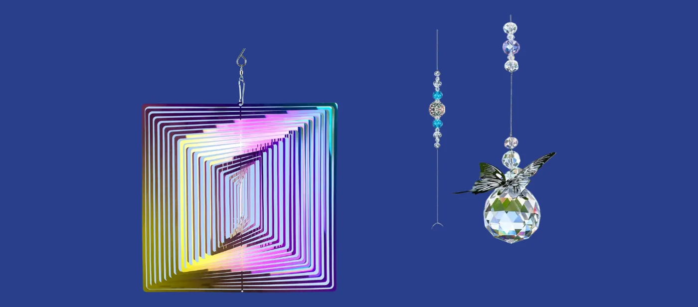 Wind spinners and suncatchers for Sukkot