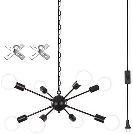 Modern 8-light chandelier sized for a large sukkah